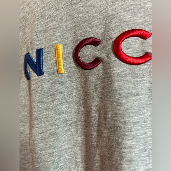 Nicce T-Shirt XS Grey 3D Embroidered Spellout Logo Short Sleeve Cotton Mens XS - Picture 4 of 14